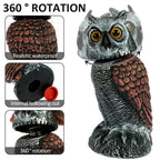 Owl Decoy Wind-Powered Rotating Head Set of 2