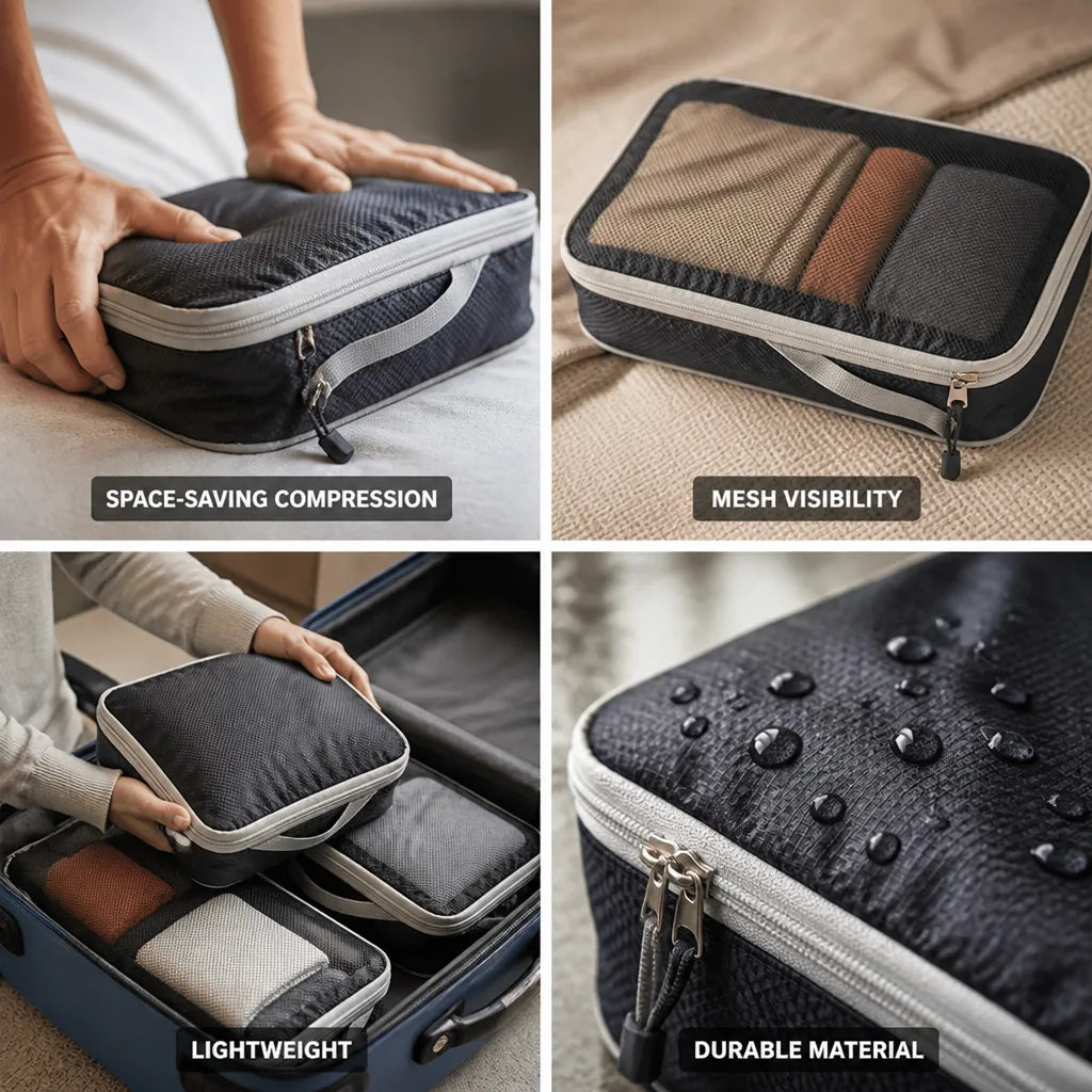 Packing Cubes Compression & Mesh Window Set of 3