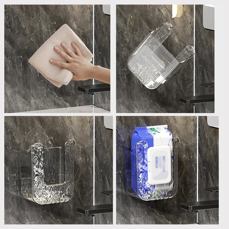 Paper Towel Holder Adhesive Wall Mount Multi-Purpose