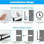 Paper Towel Holder Stainless Steel Adhesive or Screw Mount