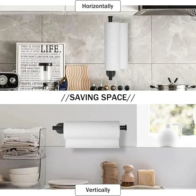 Paper Towel Holder Stainless Steel Adhesive or Screw Mount