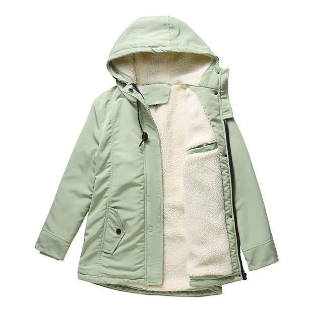 Parka Coat Fleece-Lined Adjustable Hood Flap Pockets