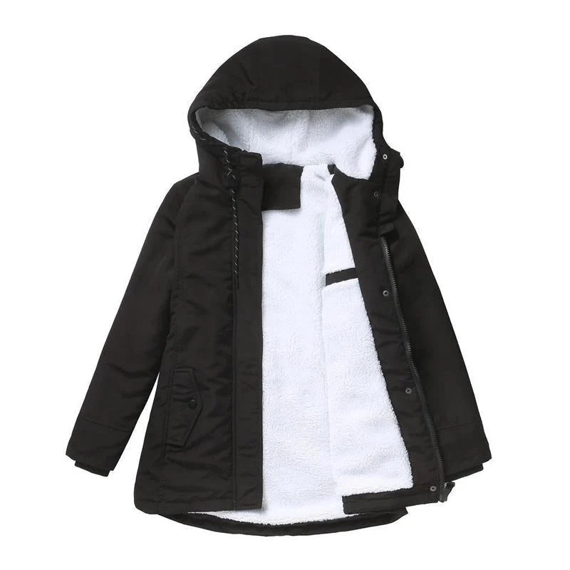 Parka Coat Fleece-Lined Adjustable Hood Flap Pockets