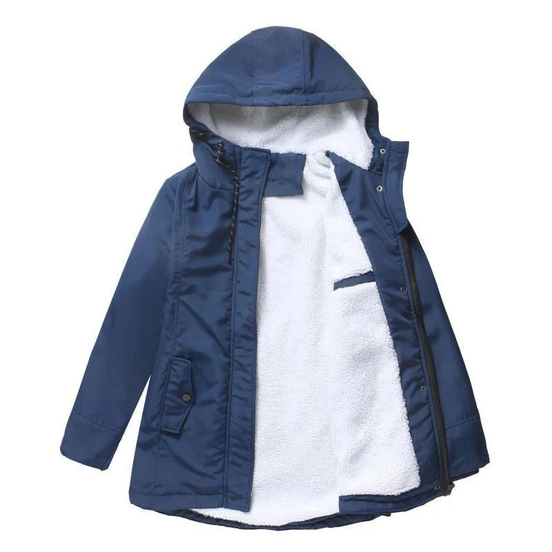 Parka Coat Fleece-Lined Adjustable Hood Flap Pockets