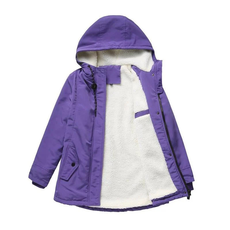 Parka Coat Fleece-Lined Adjustable Hood Flap Pockets