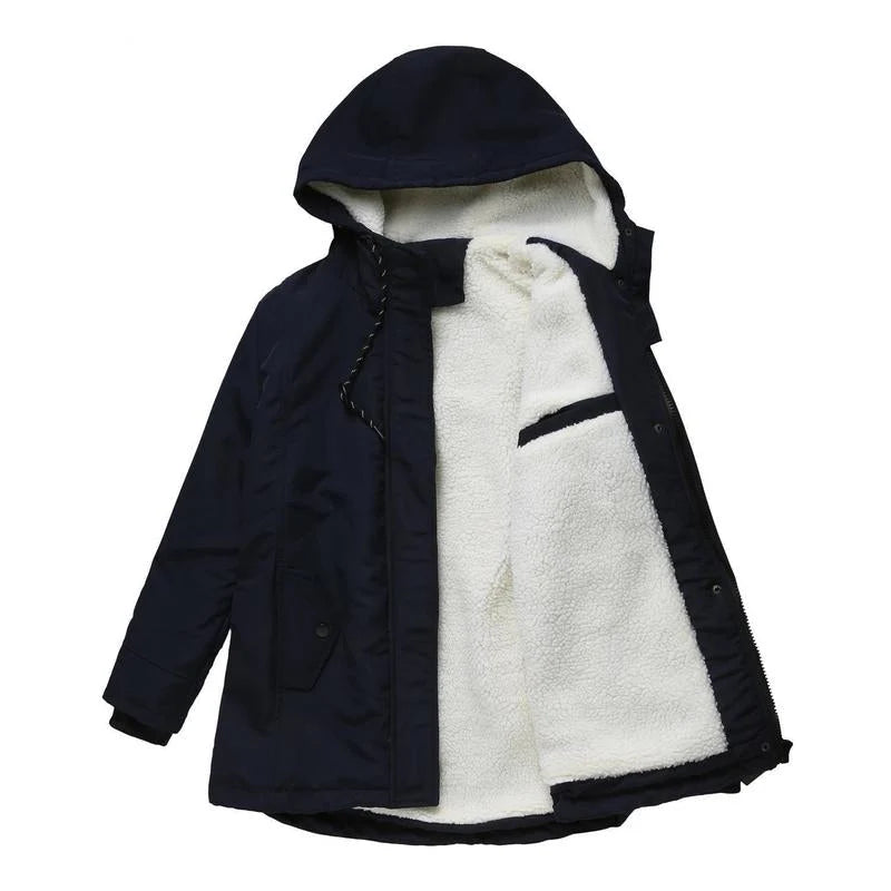Parka Coat Fleece-Lined Adjustable Hood Flap Pockets