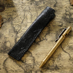 Pen Case Handmade Leather Floral Embossed Holds Multiple Pens