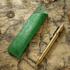 Pen Case Handmade Leather Floral Embossed Holds Multiple Pens