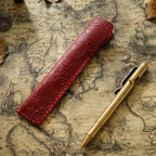 Pen Case Handmade Leather Floral Embossed Holds Multiple Pens