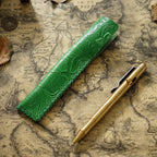 Pen Case Handmade Leather Floral Embossed Holds Multiple Pens