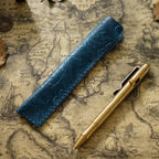 Pen Case Handmade Leather Floral Embossed Holds Multiple Pens