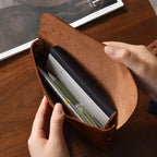 Pencil Case Genuine Leather Strap Closure