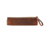 Pencil Case Genuine Leather Zipper Closure Slim Profile