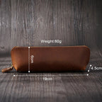 Pencil Case Leather Spacious Interior Zipper Closure