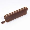 Pencil Case Leather Spacious Interior Zipper Closure