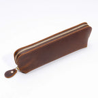 Pencil Case Leather Spacious Interior Zipper Closure