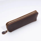 Pencil Case Leather Spacious Interior Zipper Closure