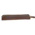 Pencil Case Leather Zipper Closure Compact Design
