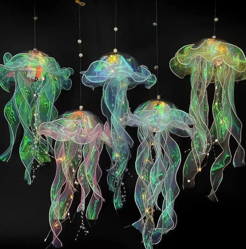 Pendant Lamp Jellyfish Design Multicolor LED Battery-Powered