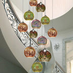 Pendant Light 3D Textured Glass Adjustable Cable E27 Socket