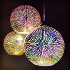 Pendant Light 3D Textured Glass Adjustable Cable E27 Socket