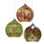 Pendant Light 3D Textured Glass Adjustable Cable E27 Socket