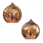 Pendant Light 3D Textured Glass Adjustable Cable E27 Socket