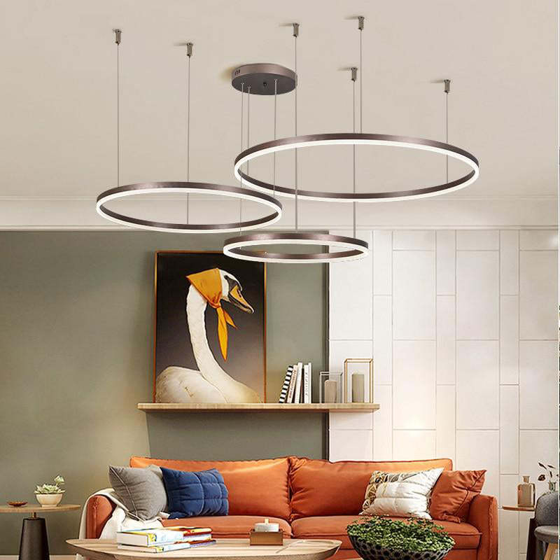Pendant Light Circular LED Dimmable Adjustable Height