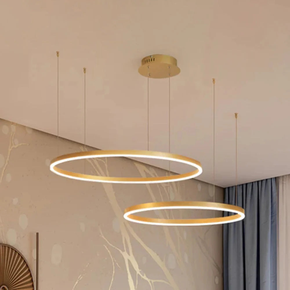Pendant Light Circular LED Dimmable Adjustable Height