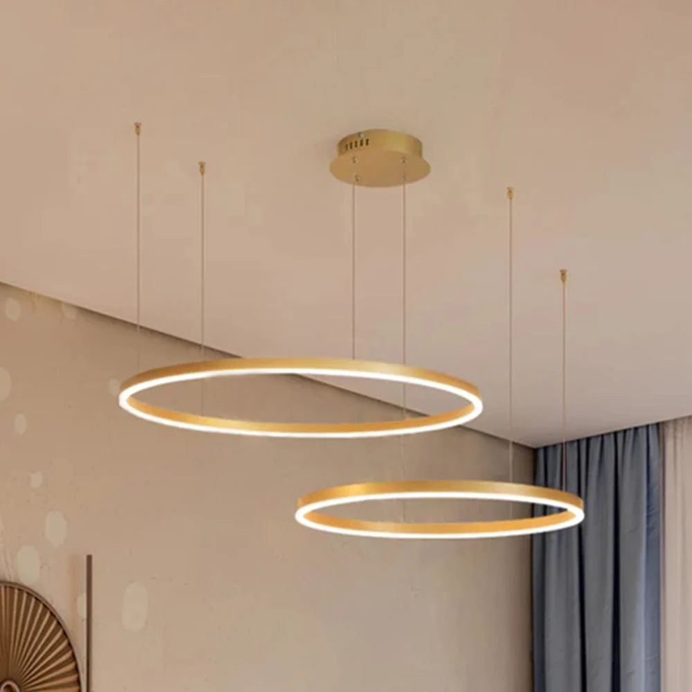 Pendant Light Circular LED Dimmable Adjustable Height