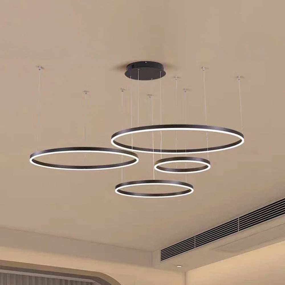 Pendant Light Circular LED Dimmable Adjustable Height