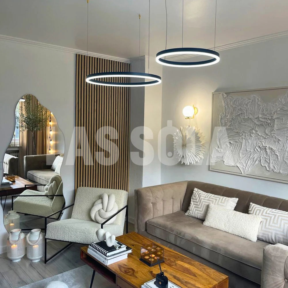 Pendant Light Circular LED Dimmable Adjustable Height