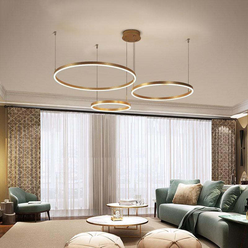Pendant Light Circular LED Dimmable Adjustable Height