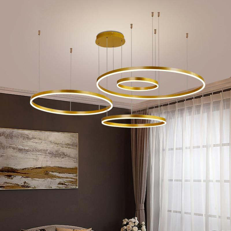Pendant Light Circular LED Dimmable Adjustable Height
