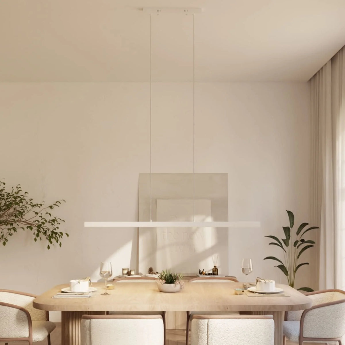 Pendant Light Dimmable LED Adjustable Height Remote & App