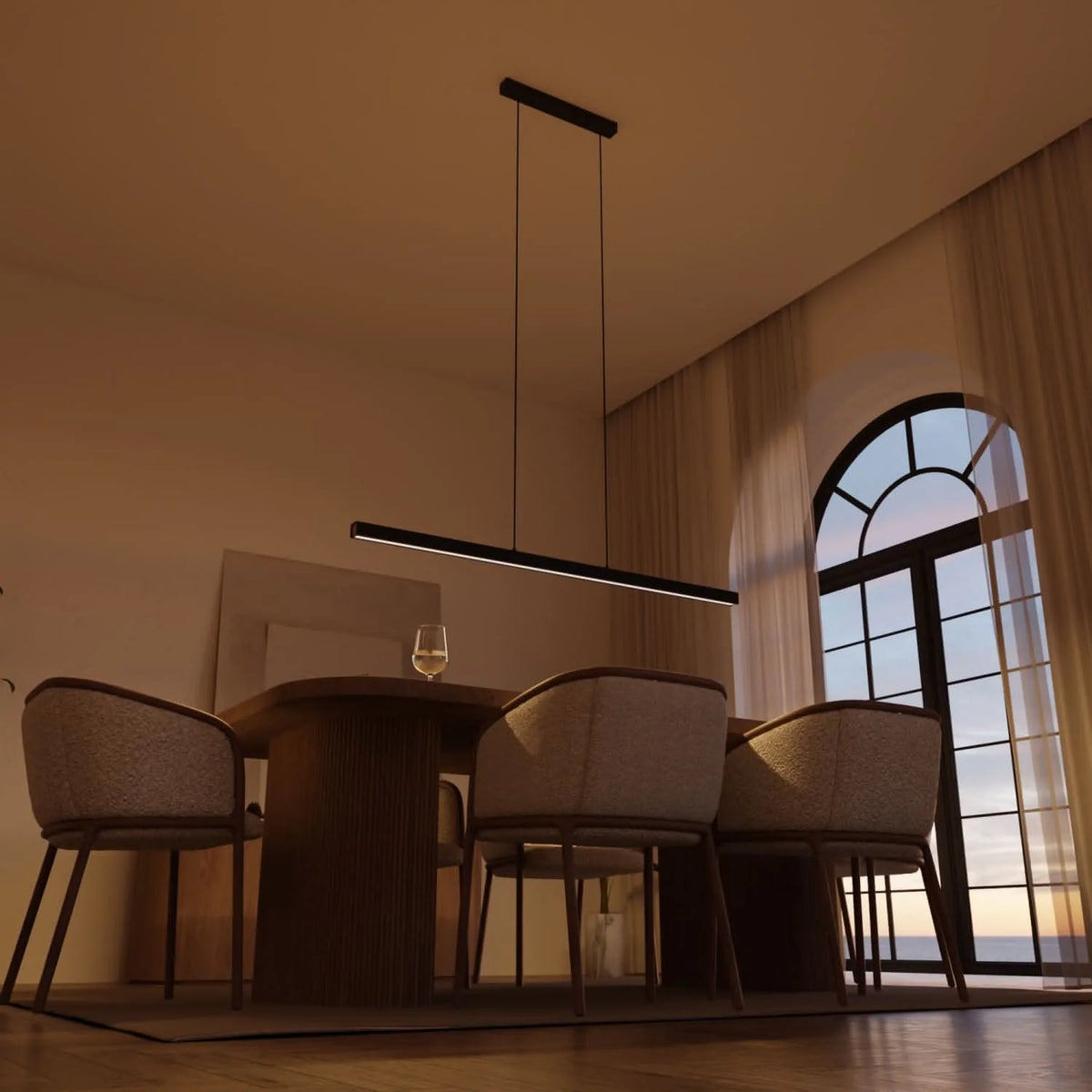 Pendant Light Dimmable LED Adjustable Height Remote & App