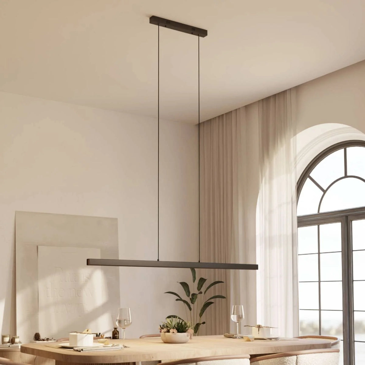 Pendant Light Dimmable LED Adjustable Height Remote & App