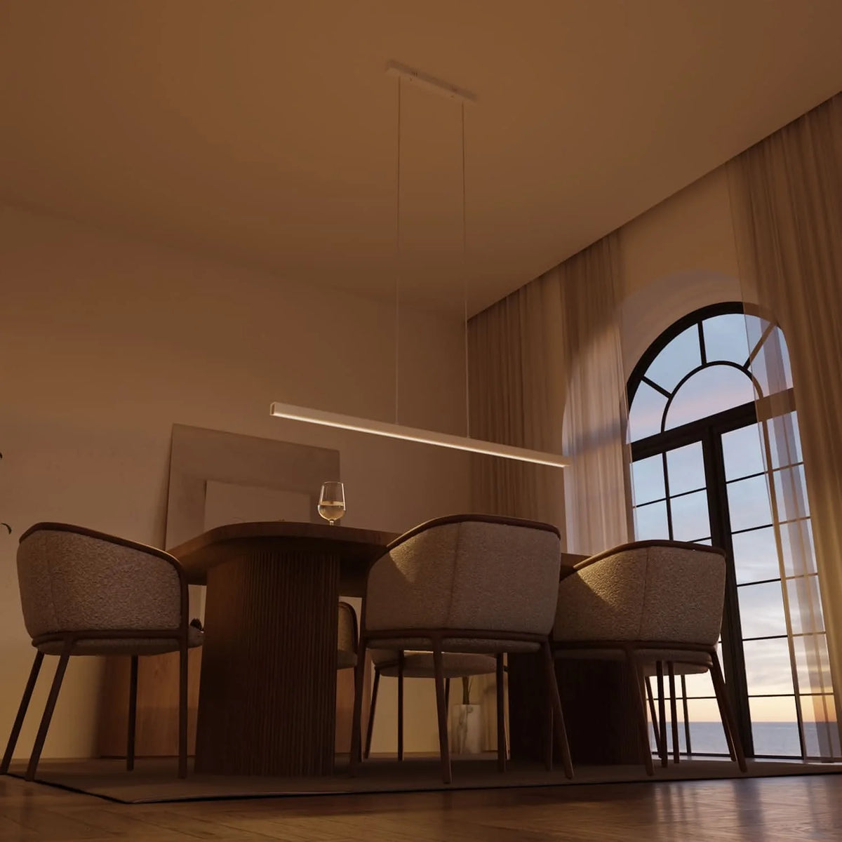 Pendant Light Dimmable LED Adjustable Height Remote & App
