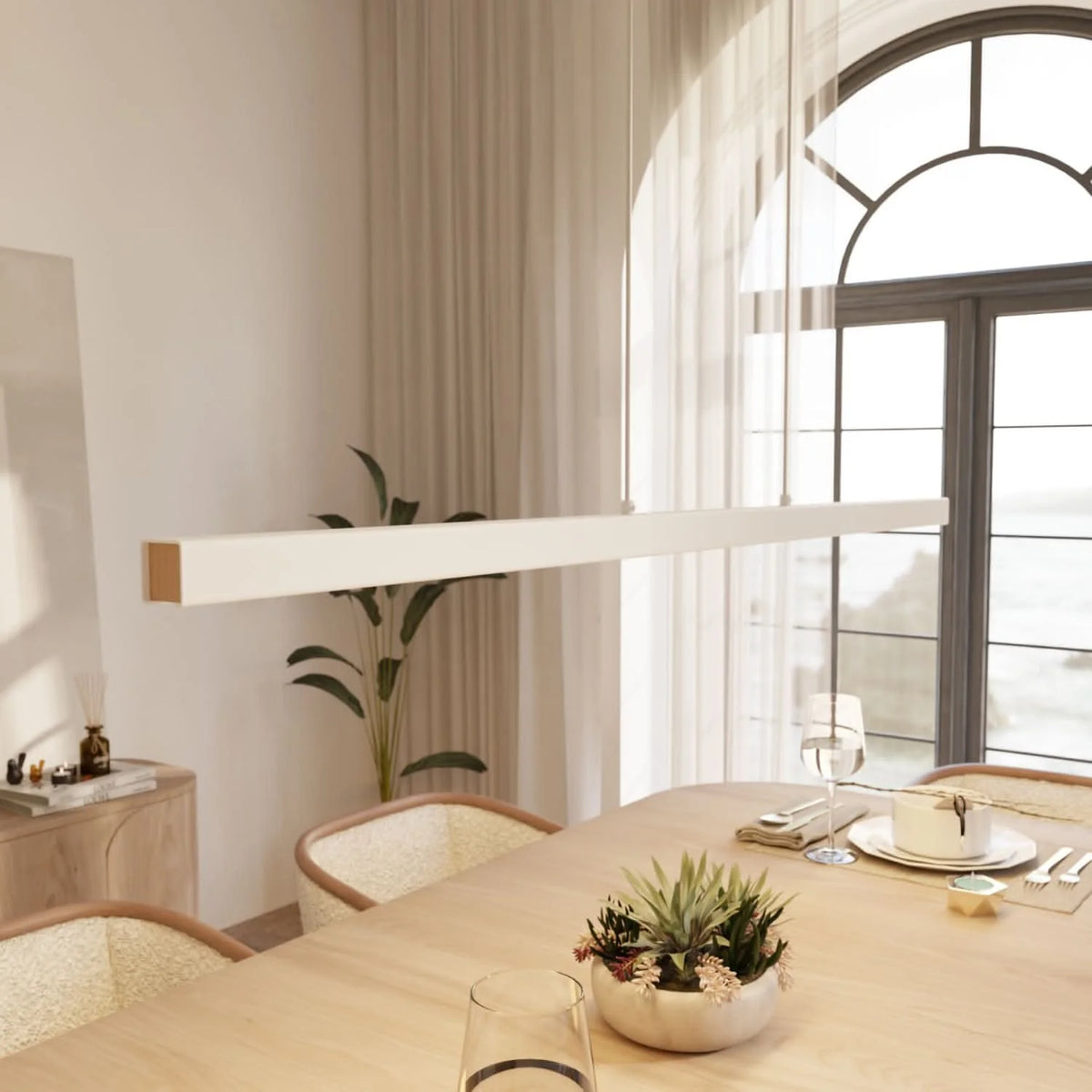 Pendant Light Dimmable LED Adjustable Height Remote & App