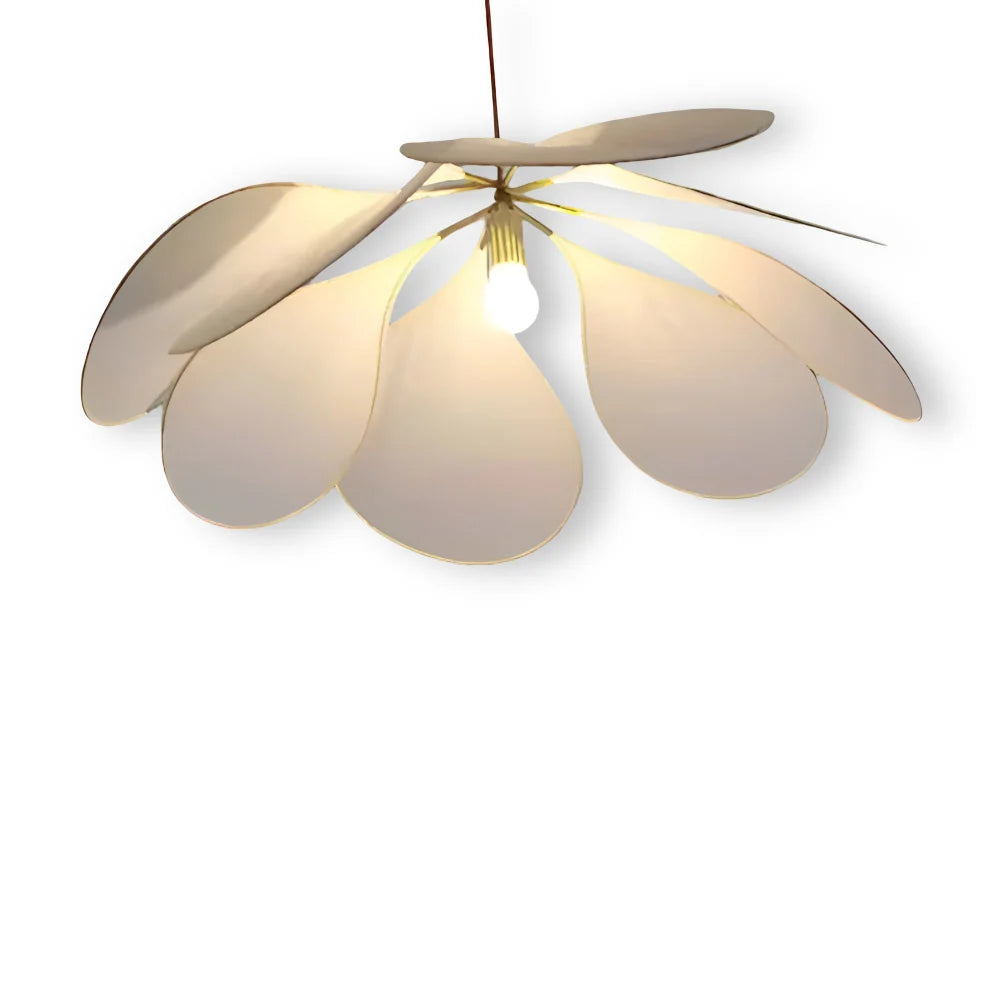 Pendant Light Flower-Shaped Fabric Shade Adjustable Cable