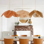 Pendant Light Flower-Shaped Fabric Shade Adjustable Cable