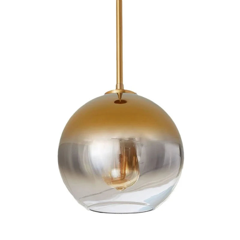 Pendant Light Three Glass Globes Adjustable Height