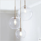 Pendant Light Three Glass Globes Adjustable Height
