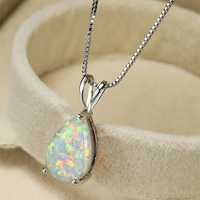 Pendant Necklace Infinity Symbol Opal Accent