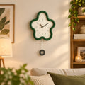 Pendulum Wall Clock 3D Flower Silent Movement