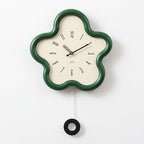 Pendulum Wall Clock 3D Flower Silent Movement