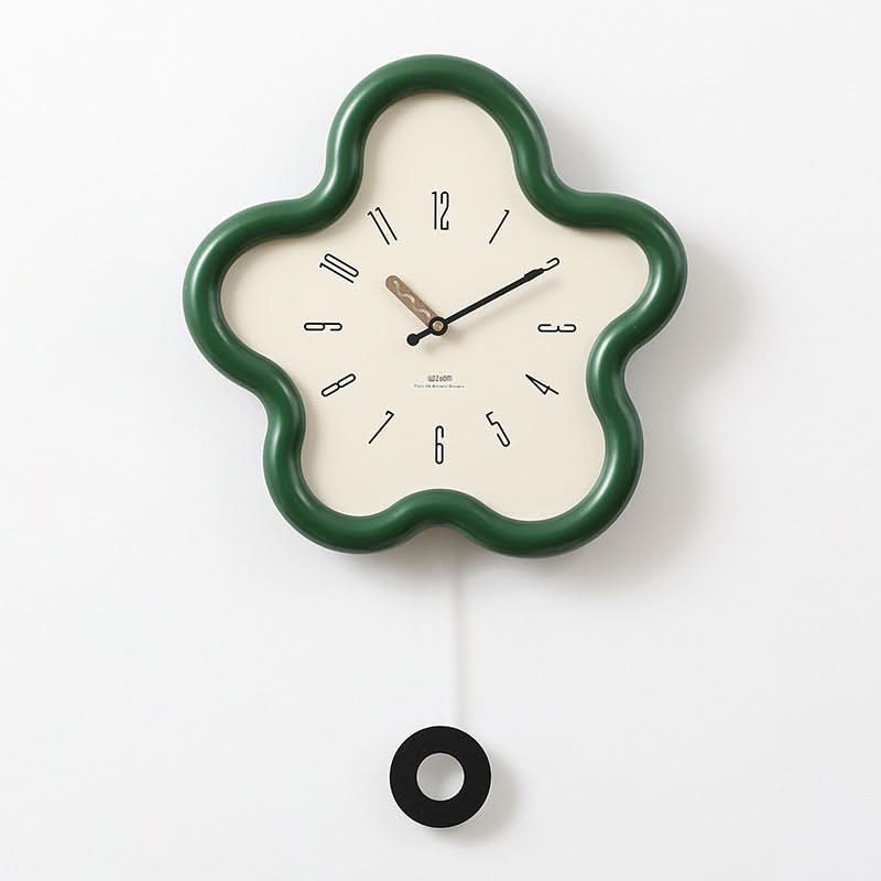 Pendulum Wall Clock 3D Flower Silent Movement
