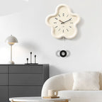 Pendulum Wall Clock 3D Flower Silent Movement
