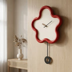 Pendulum Wall Clock 3D Flower Silent Movement