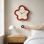 Pendulum Wall Clock 3D Flower Silent Movement